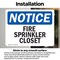 Signmission Fire Sprinkler Closet OSHA Notice Sign, Vinyl Decal, 10in W x 7in L, 2PK OS-2PACK-NS-D-710-L-12659 - alternate 3